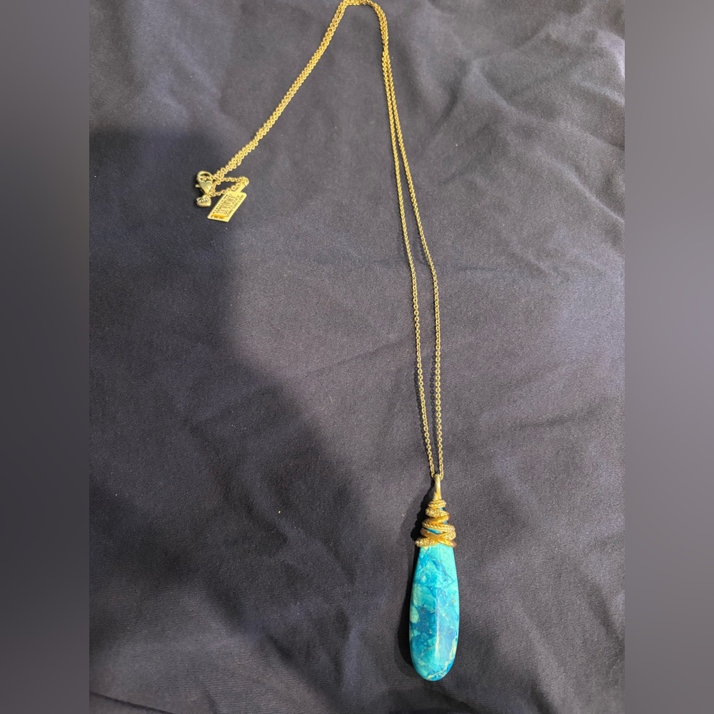Brighton Neptune Necklace with Turquoise Teardrop Pendant
